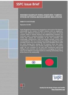 SHEIKH HASINA’S INDIA SOJOURN: TAKING STOCK OF INDIA AND BANGLADESH RELATION