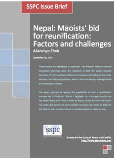 Nepal: Maoists’ bid for reunification: Factors and challenges